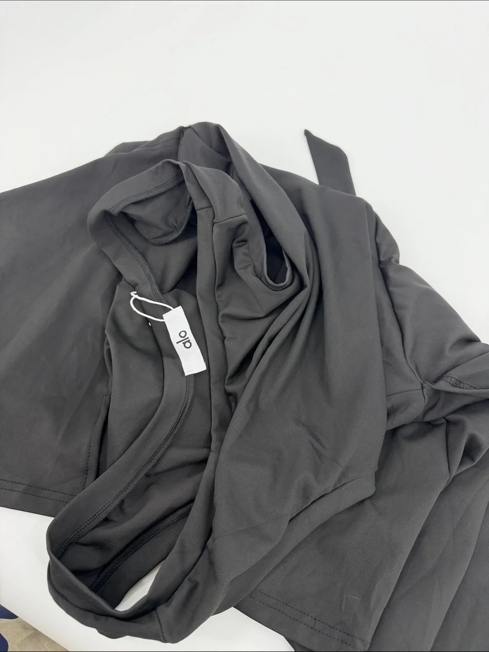 ALO Yoga Black Sleeveless Tie-Waist Mini Dress Fits Medium to XL